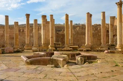 Macellum, jerash 스톡 사진