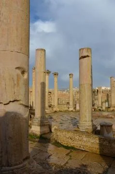 Macellum, jerash 스톡 사진