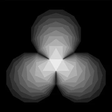 Mach bands, optical illusion, made with gray convex regular polygons Stock Illustration