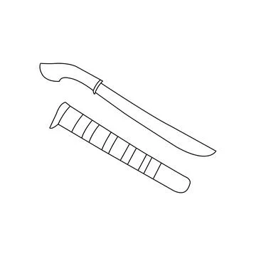 Machete and scabbard icon design Stock Illustration