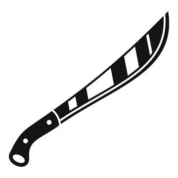 Machete cutting tool vector silhouette icon concept Stock Illustration