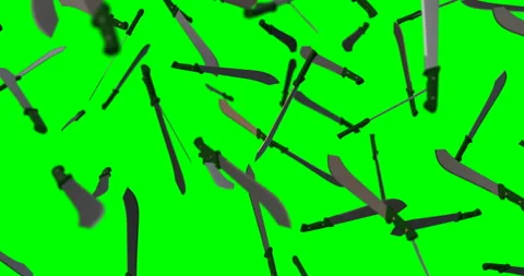 Machete falling slow motion Stock Footage 155467307