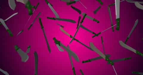 Machete falling slow motion Stock Footage 155467320