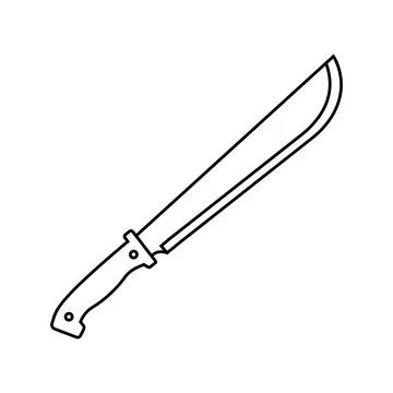 Machete icon in linear style. Stock-Illustration