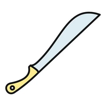 Machete icon representing cutting and outdoor tool Stock Illustration