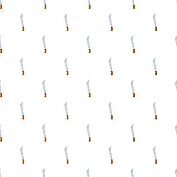 Machete pattern creating seamless weapon background Stock Illustration