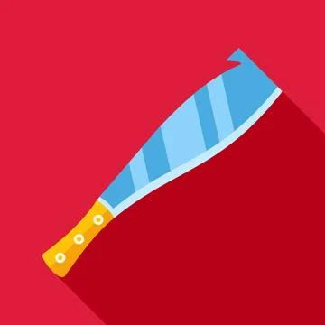 Machete tool icon with long shadow effect Stock Illustration