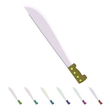 Machete tool with sharp blade for cutting graphic Stock Illustration