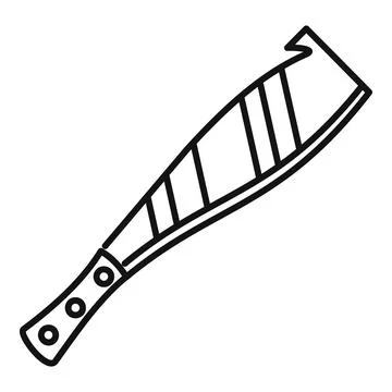 Machete tool with sharp blade icon drawing Stock Illustration