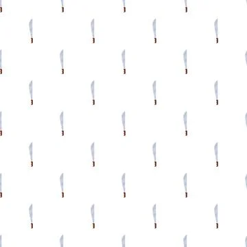 Machete tools repeating pattern on white background Illustrazione stock