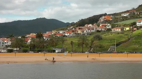 Machico beach, Madeira Stock Footage 2617096