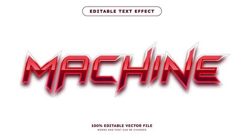 Machine 3d style editable text effect faster text effect 3d editable text e.. Stock Illustration