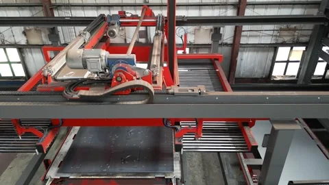 A machine is in the air with a red and black color Video stock 302456138
