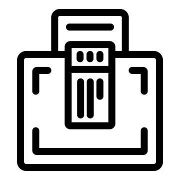 Machine analyzing document with graph showing data analysis results Stock Illustration