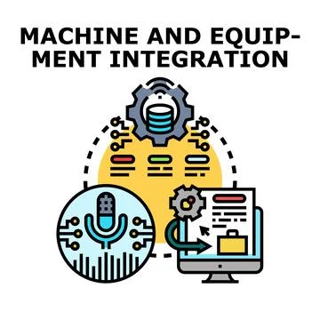 Machine and equipment integration process vector concept Stock Illustration