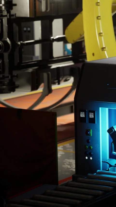 Machine and robot equipment in a workshop during the day 스톡 동영상 339044216