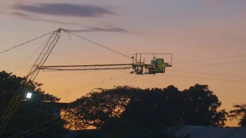 Machine and sunset Stock Footage 81330154