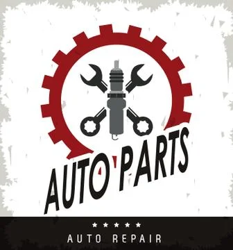 Machine and wrench icon. Auto part design. Vector graphic Stock Illustration