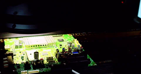 Machine assembling an electronic printed circuit board. Stock Footage 332992514