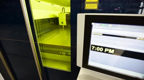 Machine for Automatic Laser Cutting of Metal Stock Footage 60805244