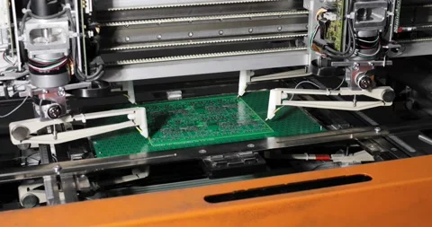 Machine for automatic testing of electronic boards. Stock Footage 200926765