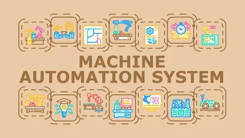 Machine automation system banner icon vector illustration 스톡 일러스트