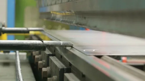Machine Bending Metal Stock Footage 71823044