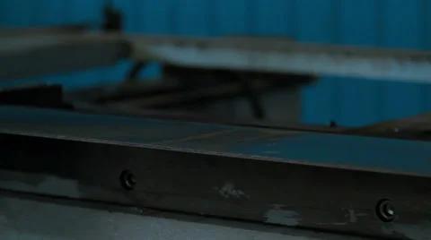 Machine Bending Metal Sheet Stock Footage 58077548