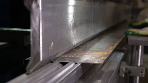 Machine bends a metal part close-up Stock Footage 220723217