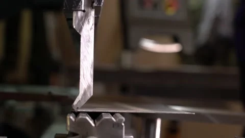 Machine bends a metal part close-up in profile Stock Footage 220723220
