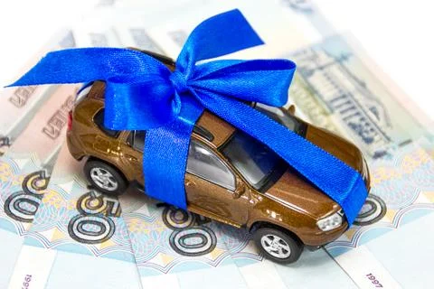 The machine with blue bow Stock Photos