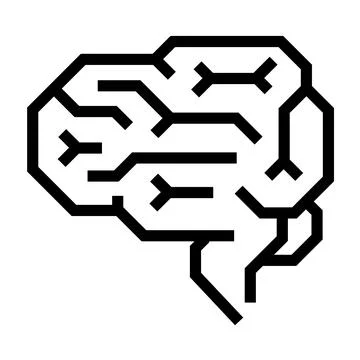 Machine brain icon, outline style Stockillustratie