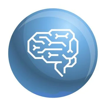 Machine brain icon, outline style イラスト素材