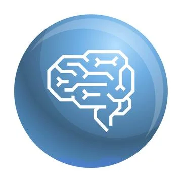 Machine brain icon, outline style Stock Illustration