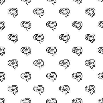 Machine brain pattern seamless Illustrazione stock