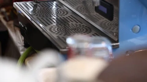 Machine brewing a coffee make a coffee cappuccino. Stock Footage 84738825