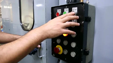 Machine button start stop Stock Footage 68077726
