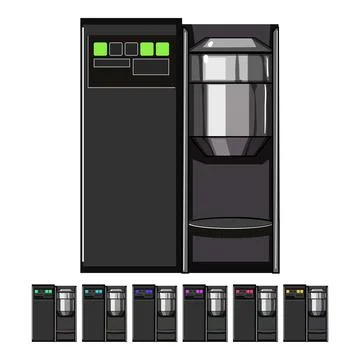 Machine capsule coffee maker cartoon vector graphic Stock Illustration