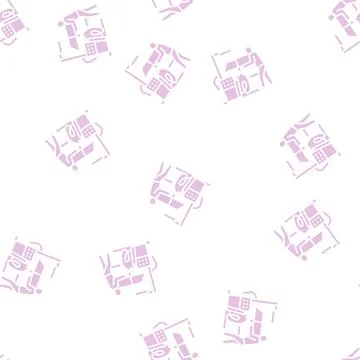 Machine for car wash glyph seamless pattern Illustrazione stock