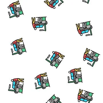 Machine for car wash vector seamless pattern Illustrazione stock