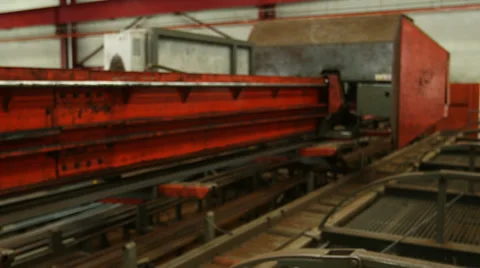 Machine Carrying Steel Bars Stock Footage 33871137