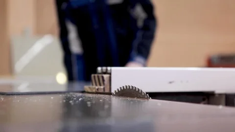 Machine with a circular saw close-up Stock Footage 120987904