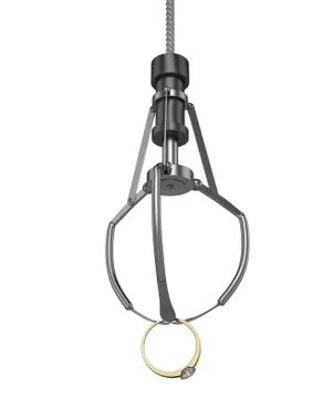 Machine Claw Grabbing Ring Stock Illustration