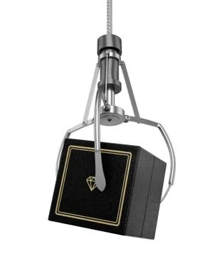 Machine Claw Grabbing Wedding Ring Box Stock Illustration