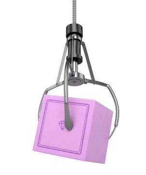 Machine Claw Grabbing Wedding Ring Box Stock Illustration