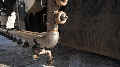 Machine for cleaning roads from snow Stock Footage 106009847