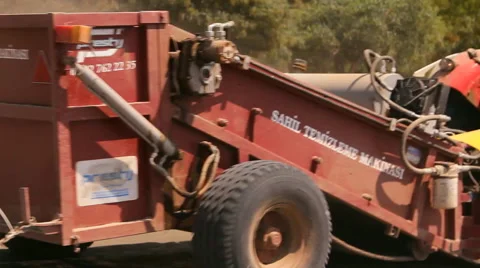 The machine cleans sifts the sand on the beach Stock Footage 44372775