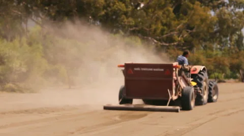 The machine cleans sifts the sand on the beach Stock Footage 44372835