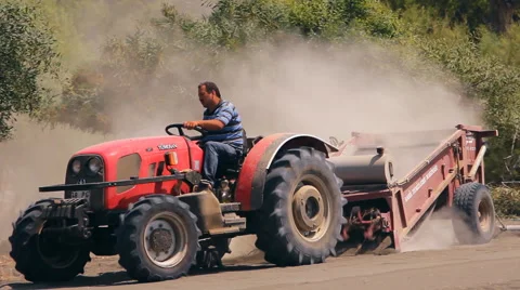 The machine cleans sifts the sand on the beach Stock Footage 44373231