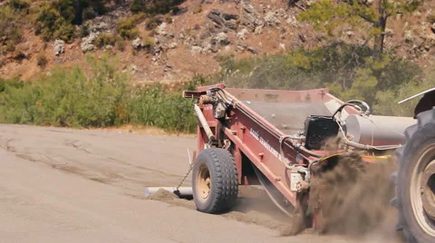 The machine cleans sifts the sand on the beach Stock Footage 44391093